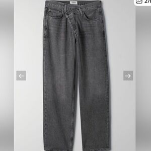 Agolde Women's Gray Straight Leg Jeans